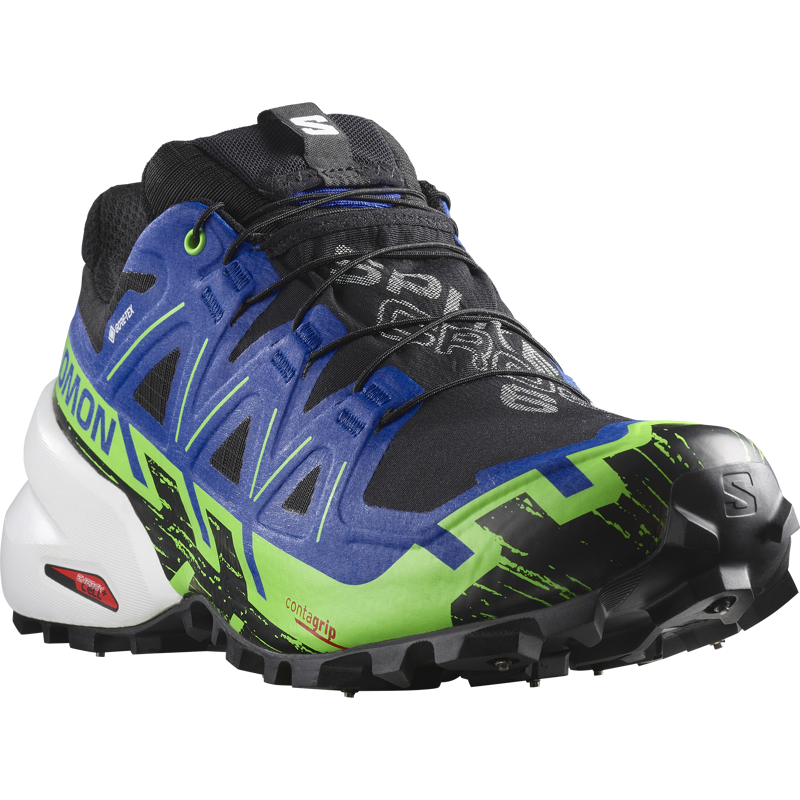 Salomon Spikecross 6 GTX Unisex Trail/Fell Running Shoe in Black/Surf the Web/Green Gecko-7